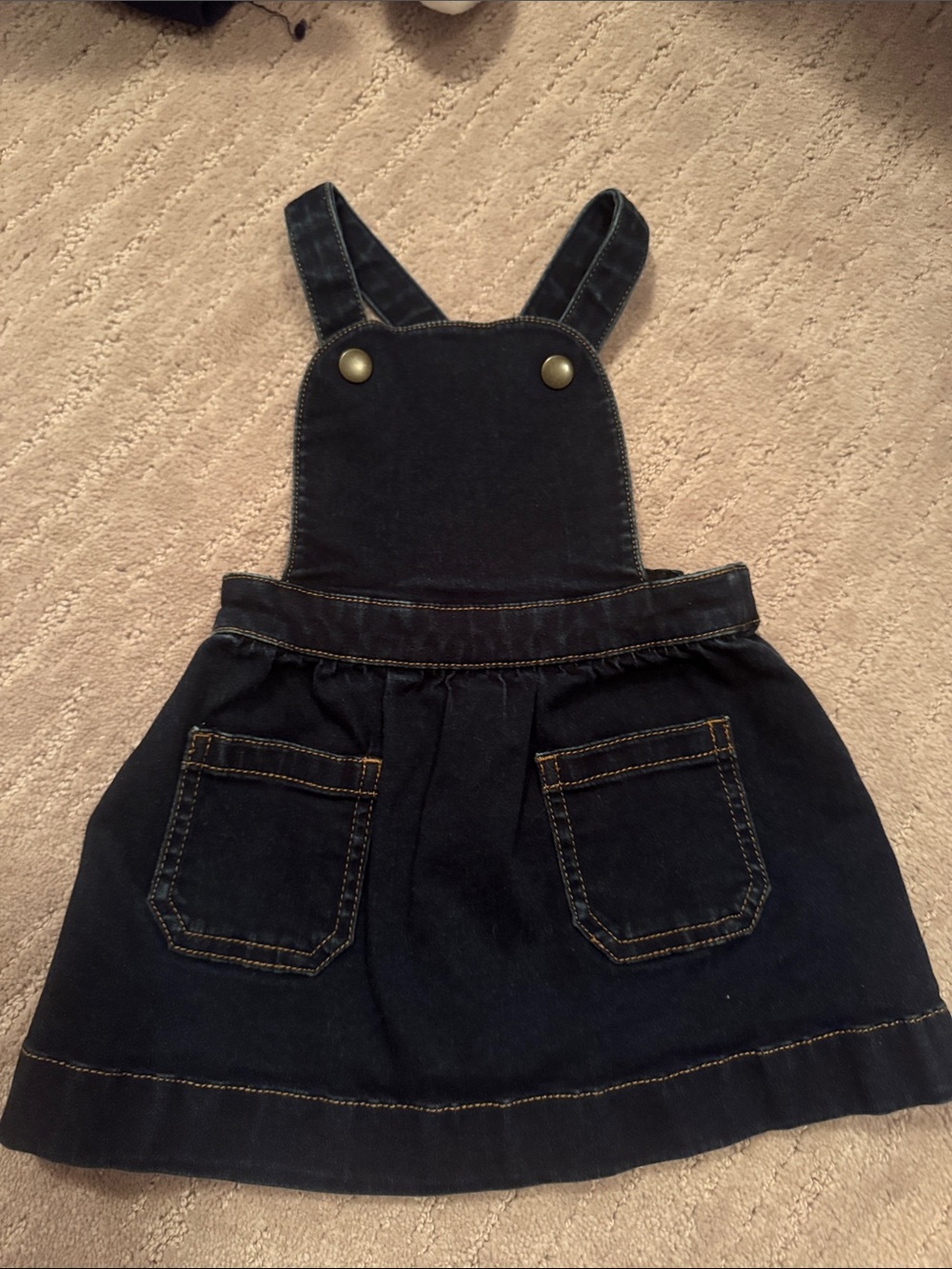 Hanna Andersson Dark Blue Denim Overalls Skirt